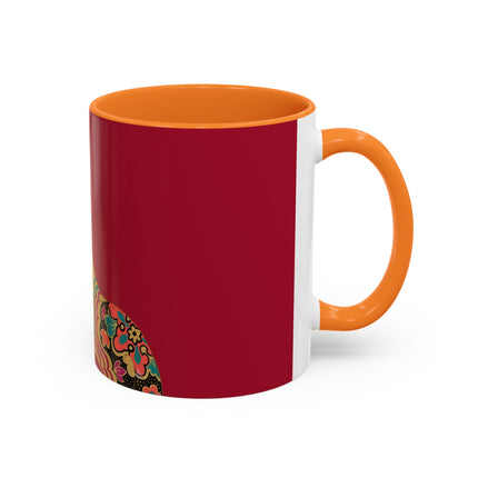 Butterfly Empress of the Crimson Pavilion Colorful Mug (11oz, 15oz) – Art Deco Beauty, Butterfly Elegance & Ornamental Style