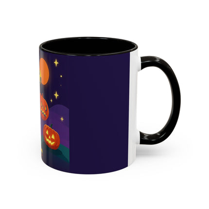 🎃🕯️ Moonlit Pumpkin Masquerade Colorful Mug – Whimsical Halloween Charm