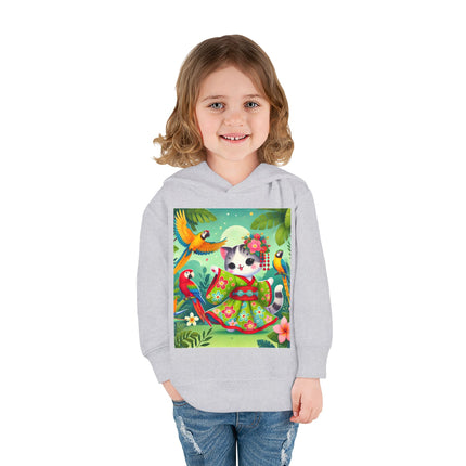 Parrot Dance of the Geisha Kitten Toddler Pullover Fleece Hoodie
