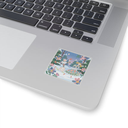 🎭🎄 The Christmas Harlequin Dance Kiss-Cut Sticker – Whimsical Holiday Fantasy