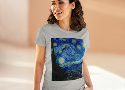 The Starry Night by Vincent Van Gogh Women's Midweight Cotton Tee