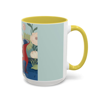 The Lady Of The Scarlet Chaise Colorful Mugs – Art Deco Romantic Elegance
