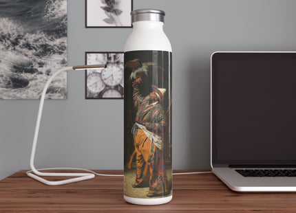 A Rich Kirghiz Huntsman with a Falcon by Vasily Vereshchagin Slim Water Bottle