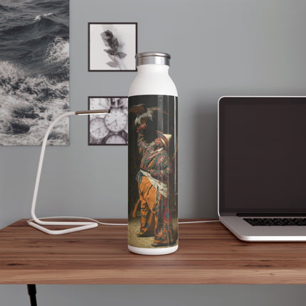 A Rich Kirghiz Huntsman with a Falcon by Vasily Vereshchagin Slim Water Bottle