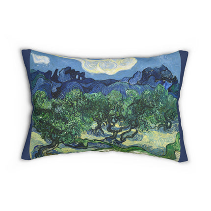 Olive Trees by Vincent Van Gogh Spun Polyester Lumbar Pillow