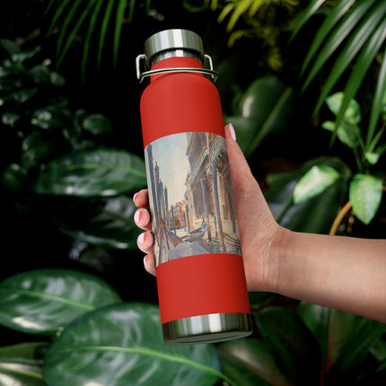 Gondola Moorings on the Grand Canal by John Singer Sargent Copper Vacuum Insulated Bottle, 22oz