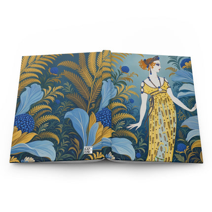 🌿💛 The Lady Of The Golden Fern Garden Hardcover Journal – Art Deco Botanical Elegance
