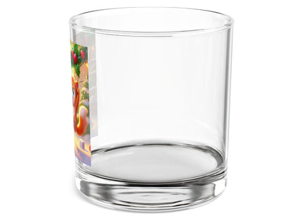 Naughty or Nice Kitten Christmas Rocks Glass, 10oz