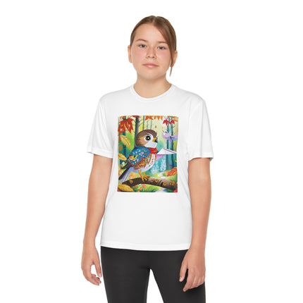 Baby Hawk Plays in Forest Youth Competitor Tee