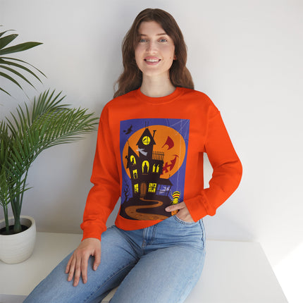 Halloween Night at the Haunted House Unisex Heavy Blend™ Crewneck Sweatshirt