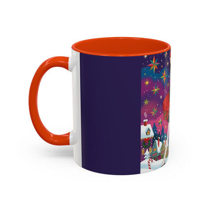 🎁✨ The Lady Of The Christmas Hatbox Colorful Mug – Art Deco Holiday Fantasy