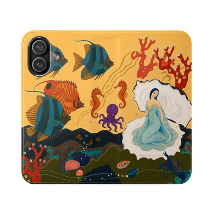 🐚🌊 The Lady Of The Enchanted Pearl Flip Case – Art Deco Undersea Fantasy