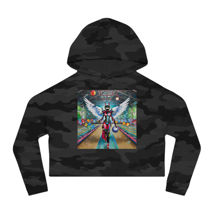 Samurai Robot Angels Cropped Hooded Sweatshirt