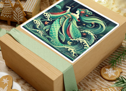 Mermaid Queen Rising from the Deep Kiss-Cut Stickers (4 Sizes)
