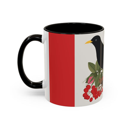 Blackbird & Rose Colorful Mugs – Timeless Elegance & Nature's Harmony