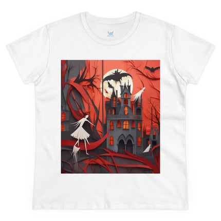 Halloween Night Scene Women's Midweight Cotton Tee