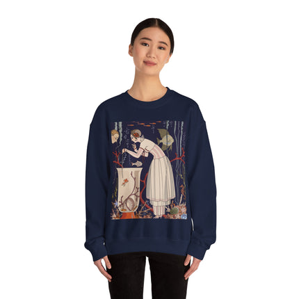 L'Etourdissant Petit Poisson (The Dazzling Little Fish) by George Barbier Heavy Blend™ Crewneck Sweatshirt
