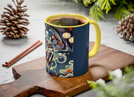 Skeleton Kabuki Performer Colorful Mugs (11oz, 15oz)