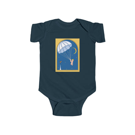 Flight of Wonder Baby Bodysuit – Vintage Parachute Arrival & Whimsical Sky Journey