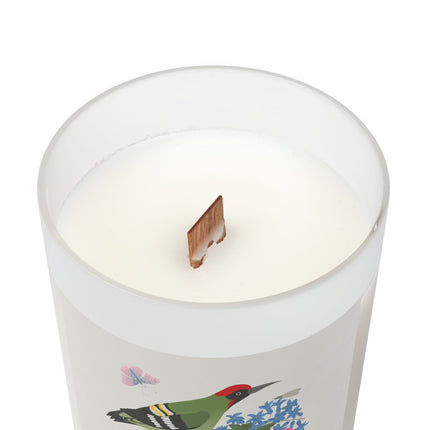 Woodpecker & Rose Frosted Glass Candle