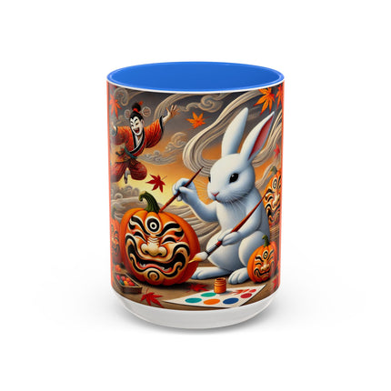Halloween Rabbit’s Kabuki Jack-o’-Lanterns Colorful Mugs (11oz, 15oz)