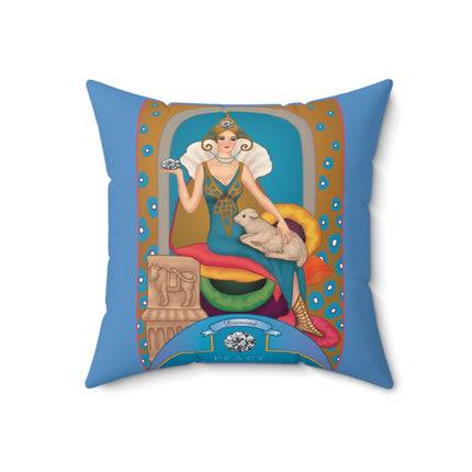 April & Diamond (from the Gem Series) by Sofia Chiostri Spun Polyester Square Pillow