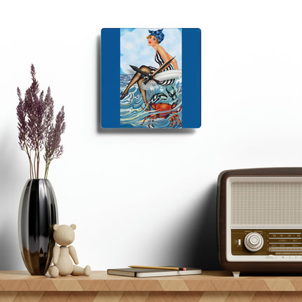 Playful Waves and Fashion Follies Acrylic Wall Clock