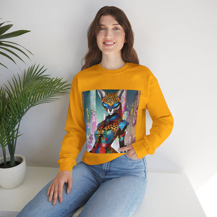 Cyber Cat Glamour Unisex Heavy Blend™ Crewneck Sweatshirt