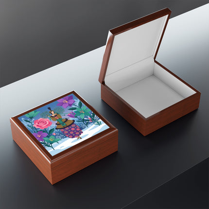 🌹❄️ The Holly Rose Of Winter Jewelry Box – Art Deco Christmas Garden