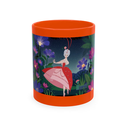 🌙🌺 The Lady Of The Midnight Flower Garden Ceramic Mug – Art Deco Floral Elegance