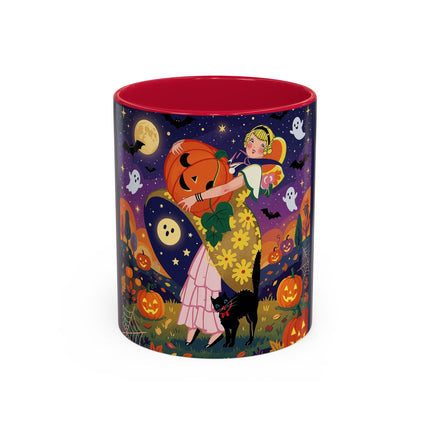 🎃🐈‍⬛ The Pumpkin Moon Embrace Colorful Mug – Whimsical Halloween Charm