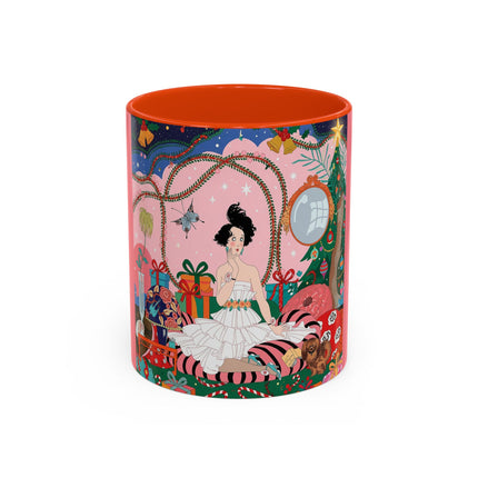 🎀🎄 Christmas Morning In The Rose Parlor Colorful Mug – Art Deco Holiday Fantasy