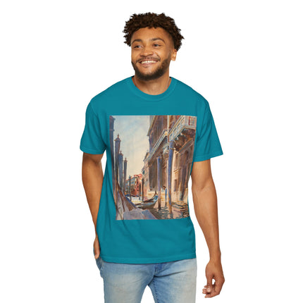 Gondola Moorings on the Grand Canal by John Singer Sargent  Unisex Garment-Dyed T-shirt