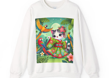 Parrot Dance of the Geisha Kitten Heavy Blend™ Crewneck Sweatshirt