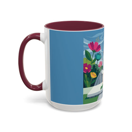 The Lady Of The Secret Garden Colorful Mugs – Art Deco Botanical Elegance