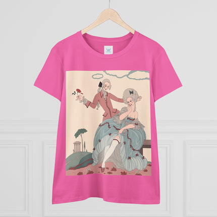 🌹🎀 The Rose Garden Courtship Cotton Tee – Art Deco Romantic Fashion