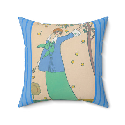Le Verger by Georges Lepape Spun Polyester Square Pillow