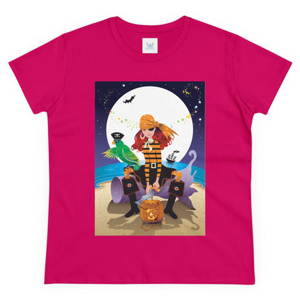 Moonlit Pirate Halloween Women's Midweight Cotton Tee