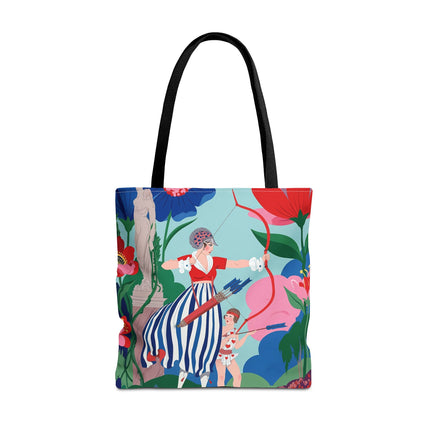 🏹🌺 The Lady Of The Enchanted Garden Archery Tote Bag – Art Deco Floral Adventure