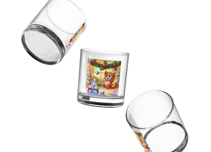 Naughty or Nice Kitten Christmas Rocks Glass, 10oz