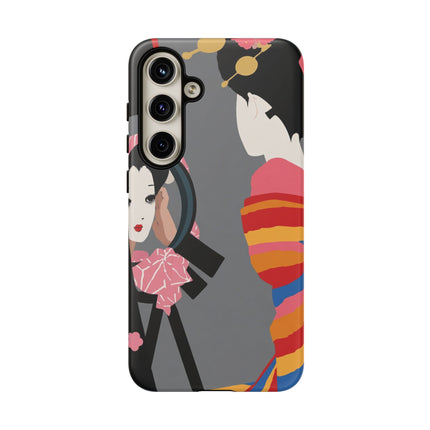 Geisha Mirror Phone Case – Elegant Reflection & Timeless Beauty