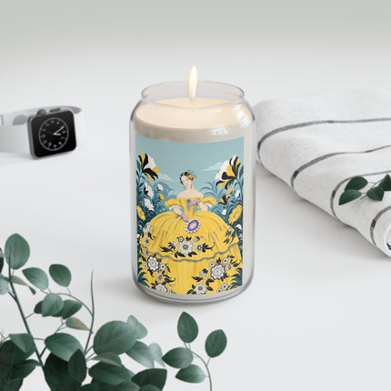 🌼🖤 The Lady Of The Golden Blossom Garden Scented Soy Candle – Art Deco Floral Elegance