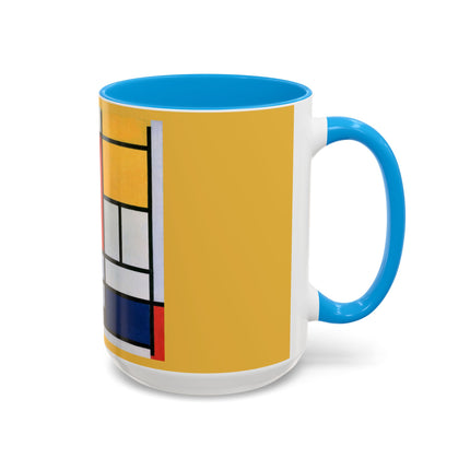 Composition with Red, Yellow, Blue, and Black by Piet Mondrian Colorful Mugs (11oz, 15oz)