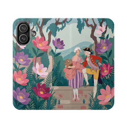 🌺🎭 The Garden Courtship Flip Case – Art Deco Floral Romance