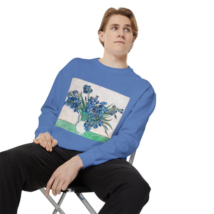 Irises by Vincent Van Gogh Unisex Garment-Dyed Sweatshirt