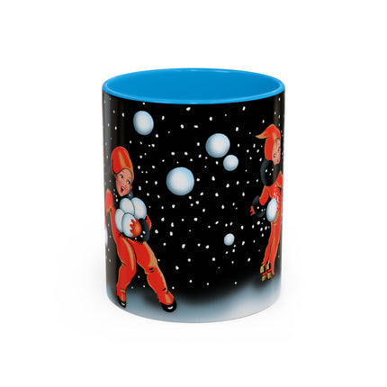 A Festive Snowball Toss Colorful Mugs (11oz, 15oz)