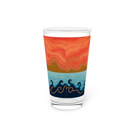 🐚⛵ The Lady Of The Pearl Shell Pint Glass – Art Deco Seaside Fantasy