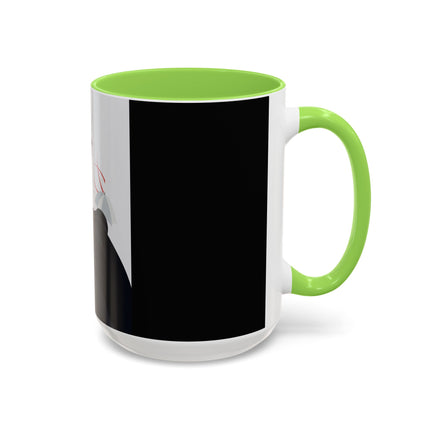 The Lady of Silver Umbrellas Colorful Mug (11oz, 15oz) – Art Deco Mystery, Elegant Fashion & Silver Dreamscape