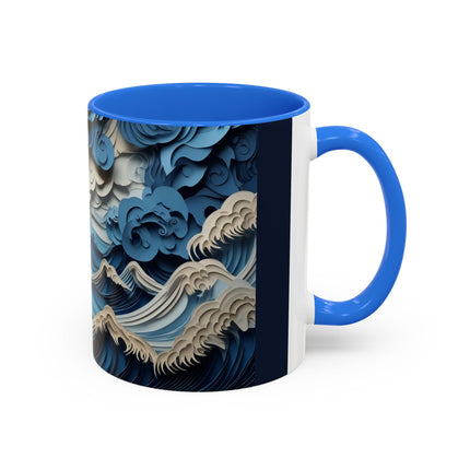 Dramatic Ocean with Crashing Waves Colorful Mugs (11oz, 15oz)
