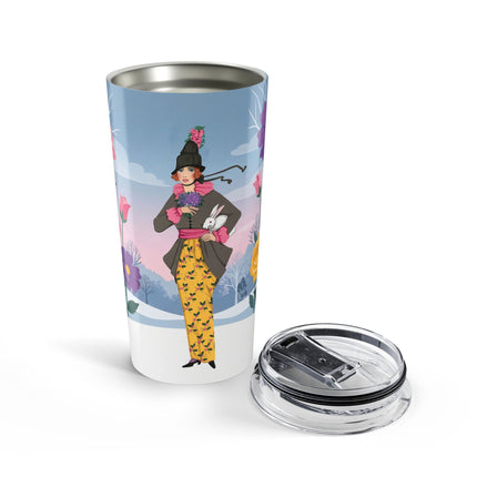🐇🌹 The Lady With The White Rabbit Tumbler, 20oz – Art Deco Winter Garden